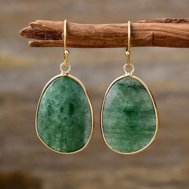Vintage Green Earrings-Vickis Jewelry