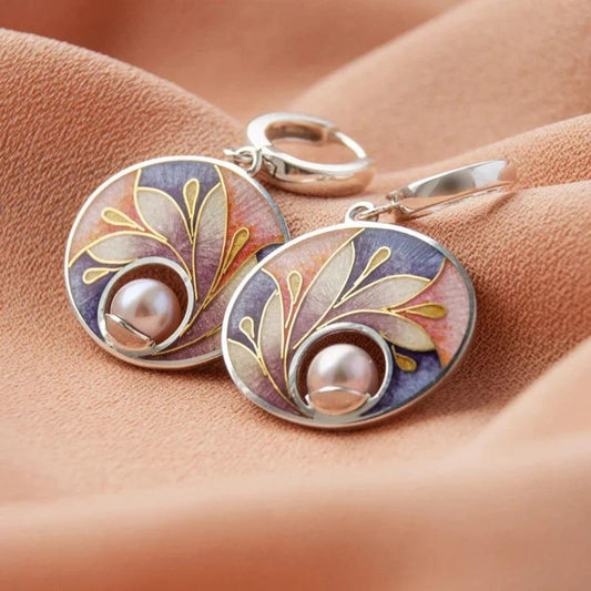 Acrylic Earrings with Pearls-Vickis Jewelry
