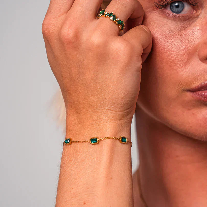 Emerald Trinity Bracelet-Vickis Jewelry
