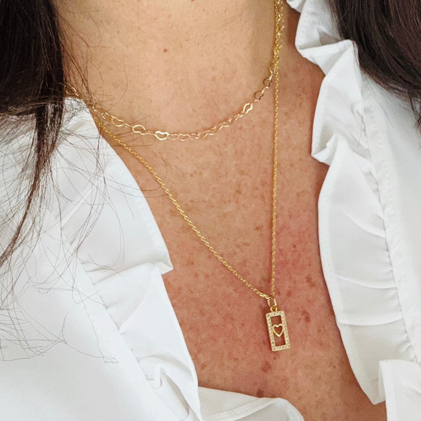 Carita Dainty Heart Tag Necklace-Vickis Jewelry