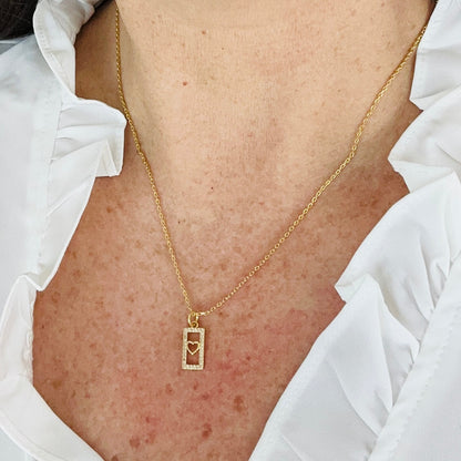 Carita Dainty Heart Tag Necklace-Vickis Jewelry