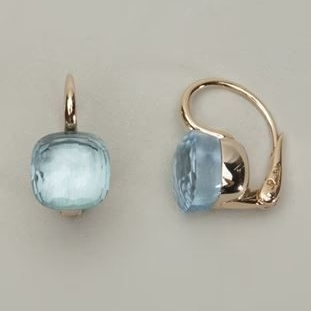 Vintage Blue Inlaid Zirconia Earrings-Vickis Jewelry