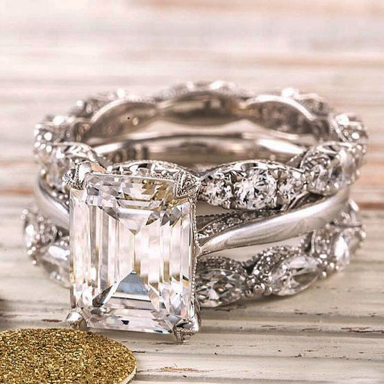 Vintage Silver Bright Layer Ring-Vickis Jewelry